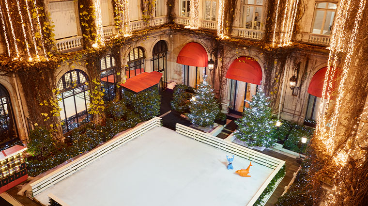 hotel plaza athenee paris new festive season skating rink