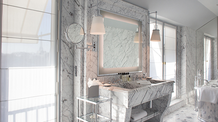 La Reserve Paris marble bathroom